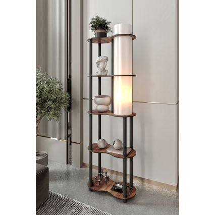 Stojacia lampa s poličkami NOTO 1xE27/40W/230V hnedá/čierna