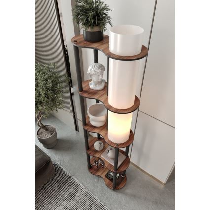 Stojacia lampa s poličkami NOTO 1xE27/40W/230V hnedá/čierna