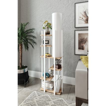 Stojacia lampa s poličkami VOGUE 1xE27/40W/230V 160 cm biela