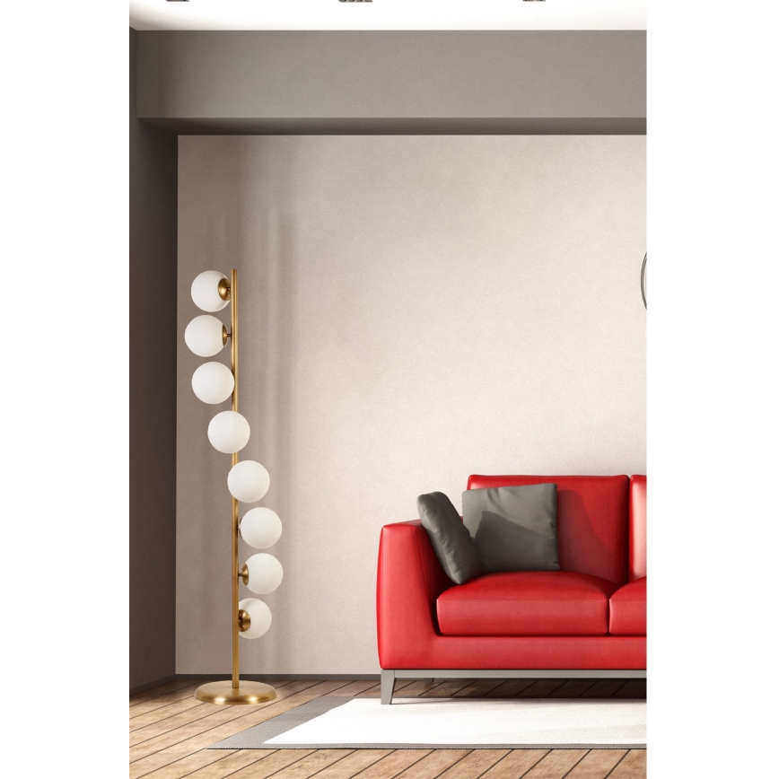 Stojacia lampa SIMAY 1xE27/40W/230V zlatá/biela