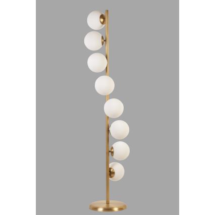 Stojacia lampa SIMAY 1xE27/40W/230V zlatá/biela