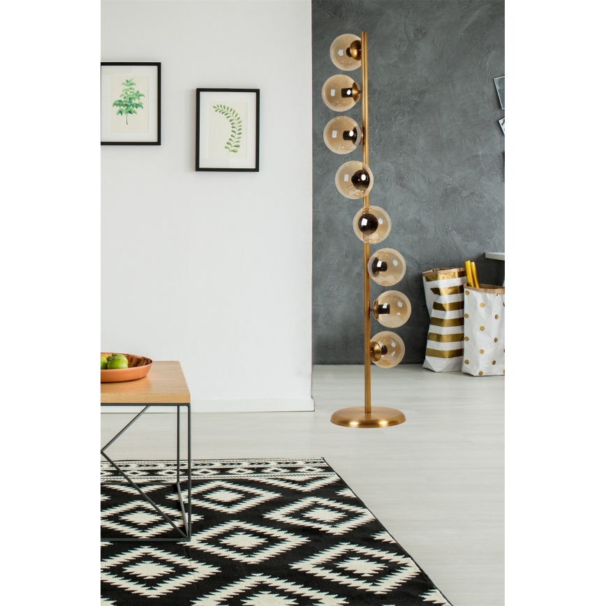 Stojacia lampa SIMAY 8xE27/40W/230V zlatá