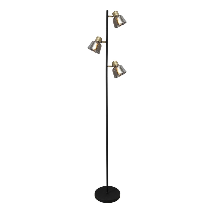 Stojacia lampa SMOKY 3xE14/9W/230V čierna/mosadz/šedá