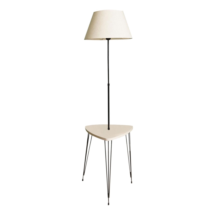 Stojacia lampa so stolíkom 1xE27/40W/230V čierna/krémová