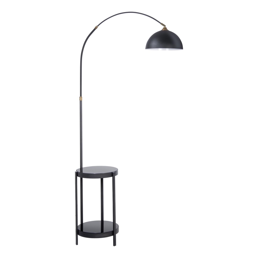 Stojacia lampa so stolíkom 1xE27/60W/230V čierna