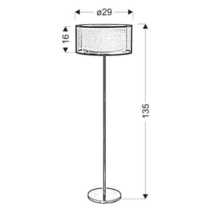 Stojacia lampa SOLO 3xE14/40W/230V šedá/lesklý chróm