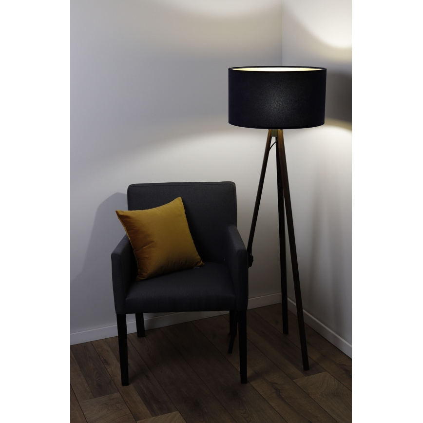Stojacia lampa STANDART 1xE27/60W/230V čierna/wenge