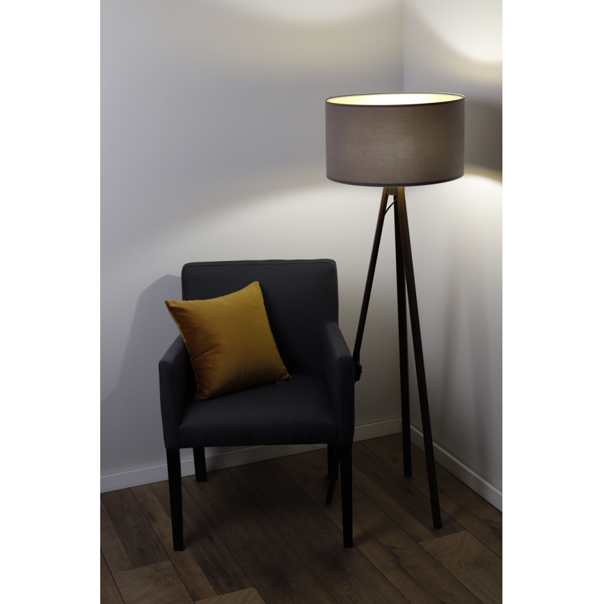 Stojacia lampa STANDART 1xE27/60W/230V šedá/wenge