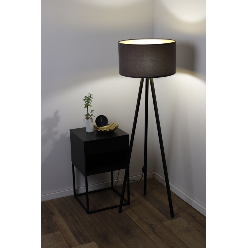 Stojacia lampa STANDART 1xE27/60W/230V šedá/wenge