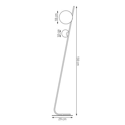 Stojacia lampa TATU 2xG9/8W/230V čierna