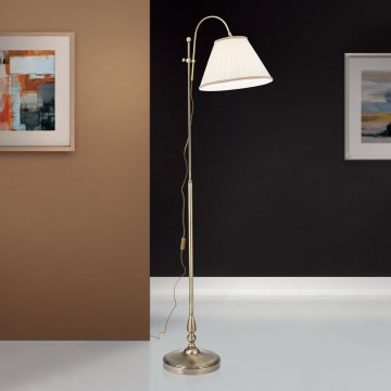 Stojacia lampa TONIA 1xE27/60W/230V 183 cm biela/bronz