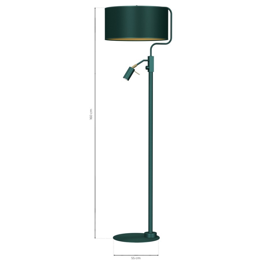 Stojacia lampa VERDE 1xE27/60W/230V + 1xGU10-MR11/7W zelená