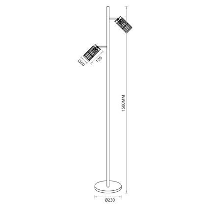 Stojacia lampa VERTICAL 2xGU10/8W/230V čierna