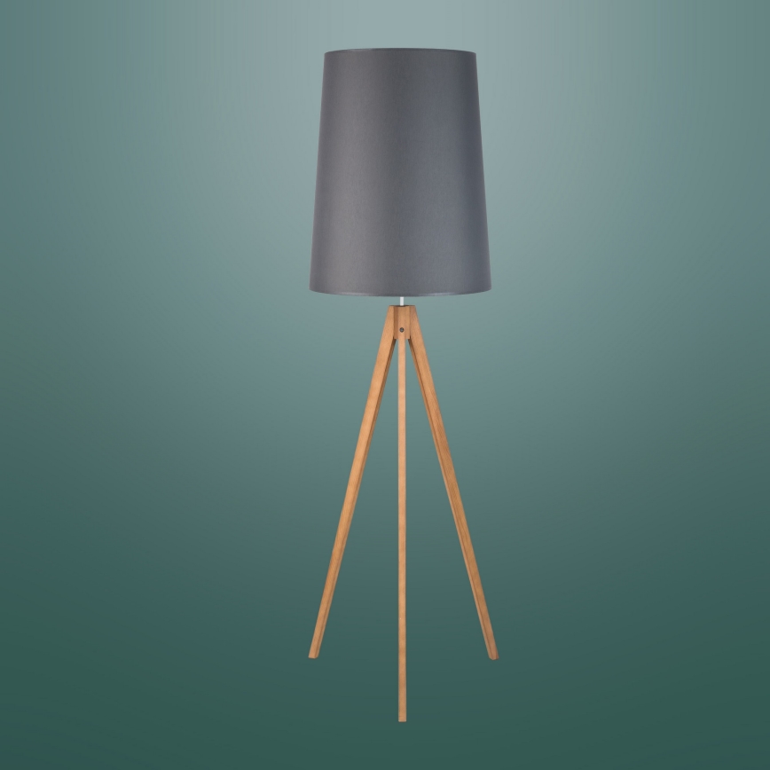 Stojacia lampa WALZ 1xE27/25W/230V šedá/drevo