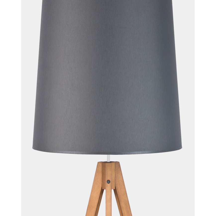 Stojacia lampa WALZ 1xE27/25W/230V šedá/drevo