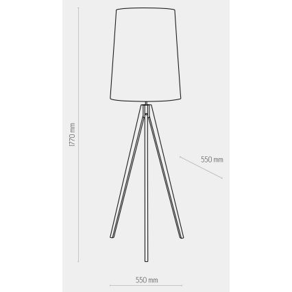 Stojacia lampa WALZ 1xE27/25W/230V šedá/drevo