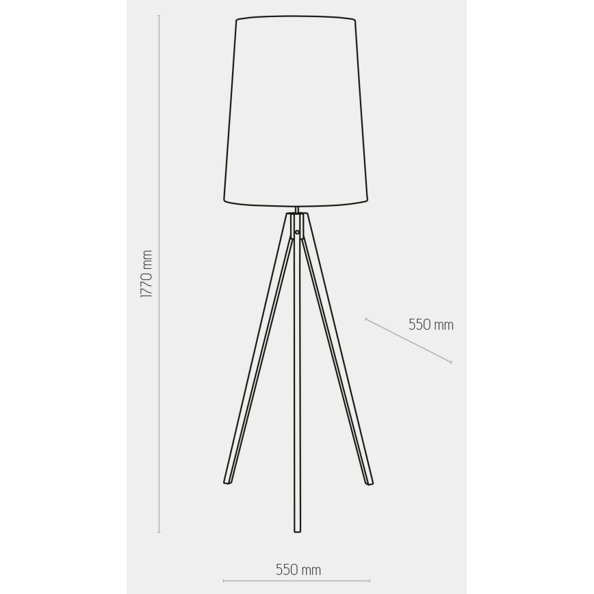 Stojacia lampa WALZ 1xE27/25W/230V šedá/drevo
