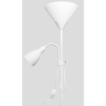 Stojacia lampa WENDY 1xE27/100W/230V + 1xE14/40W biela