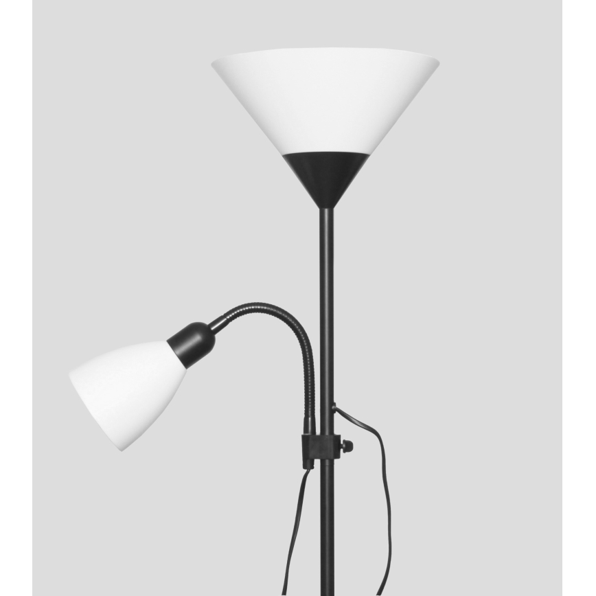 Stojacia lampa WENDY 1xE27/100W/230V + 1xE14/40W čierna