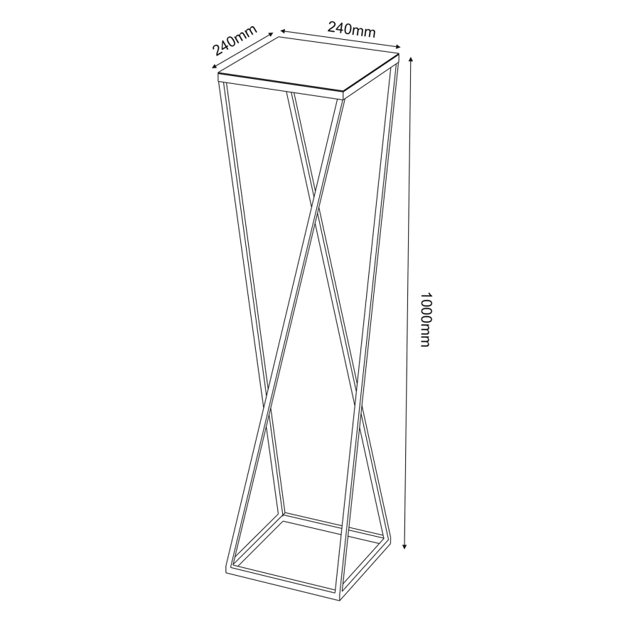 Stojan na kvety 100x24 cm čierna