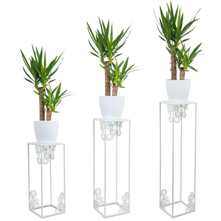 Stojan na kvety 80x24 cm biela