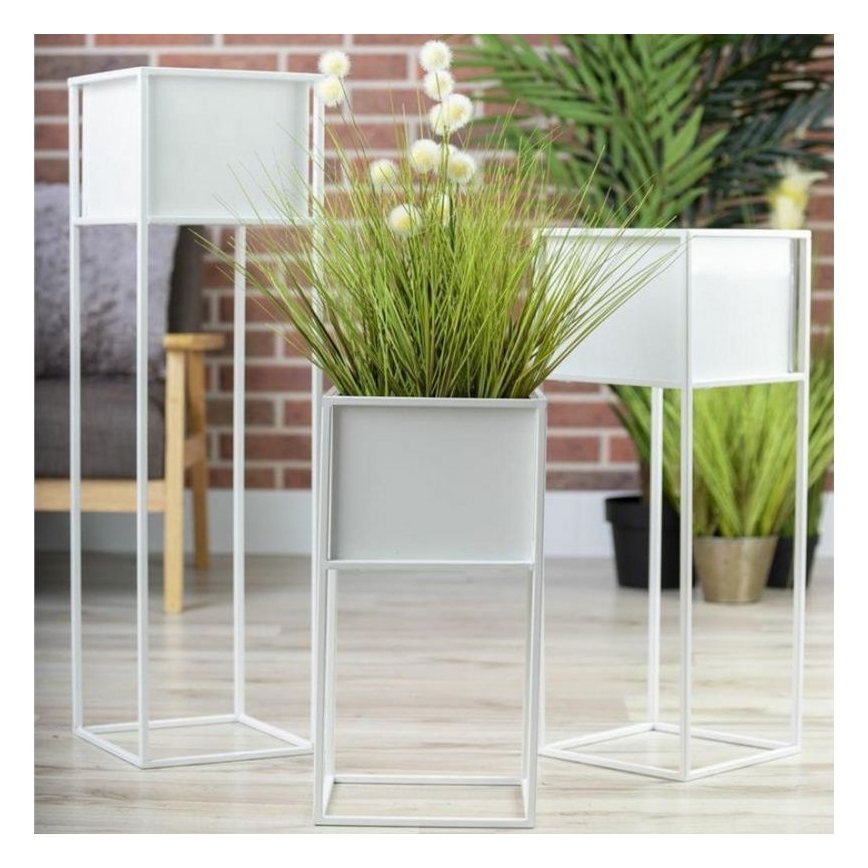 Stojan na kvety 90x24 cm biela