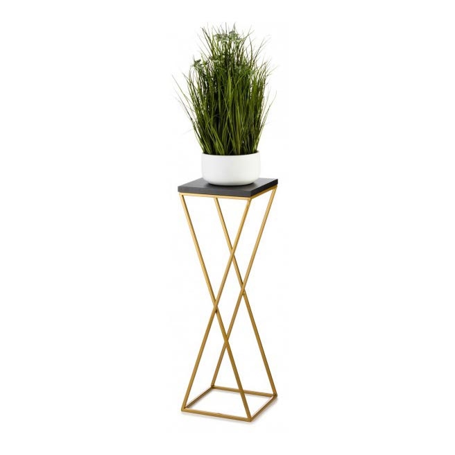 Stojan na kvety LOFT 70x24 cm zlatá/čierna