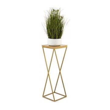 Stojan na kvety LOFT 70x24 cm zlatá/hnedá