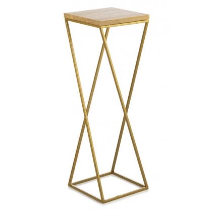 Stojan na kvety LOFT 70x24 cm zlatá/hnedá