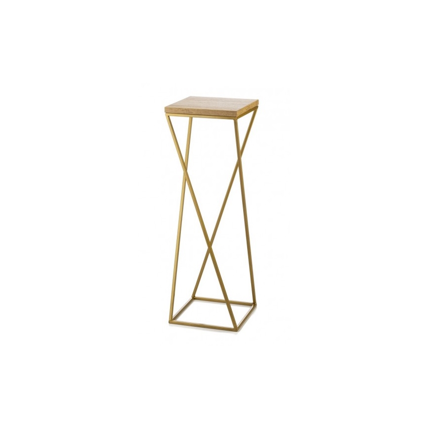Stojan na kvety LOFT 70x24 cm zlatá/hnedá