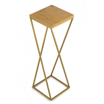 Stojan na kvety LOFT 70x24 cm zlatá/hnedá