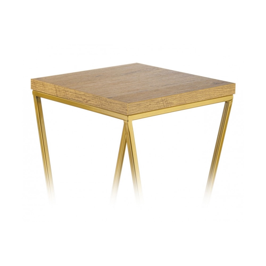 Stojan na kvety LOFT 70x24 cm zlatá/hnedá