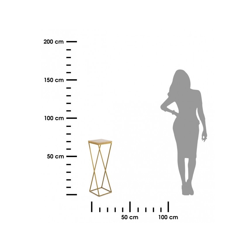 Stojan na kvety LOFT 70x24 cm zlatá/hnedá