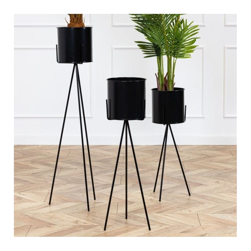 Stojan na kvety TRIPOD 110x25 cm čierna