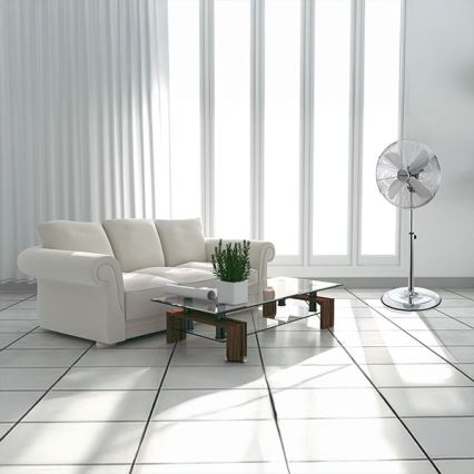 Stojanový ventilátor 50 W/230 V, 110 cm, nerez