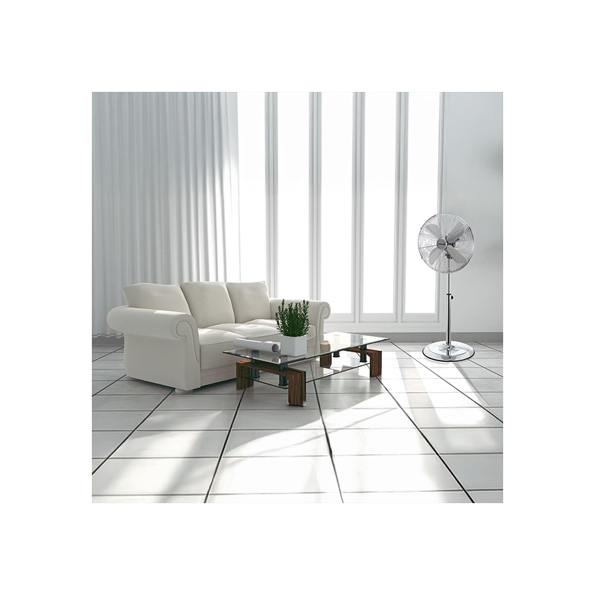 Stojanový ventilátor 50 W/230 V, 110 cm, nerez