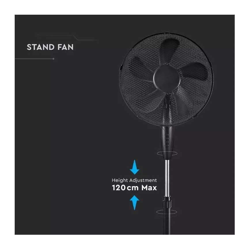 Stojanový ventilátor pr. 43 cm 55W/230V čierna