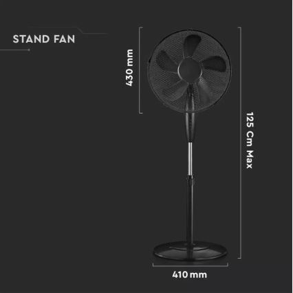 Stojanový ventilátor pr. 43 cm 55W/230V čierna