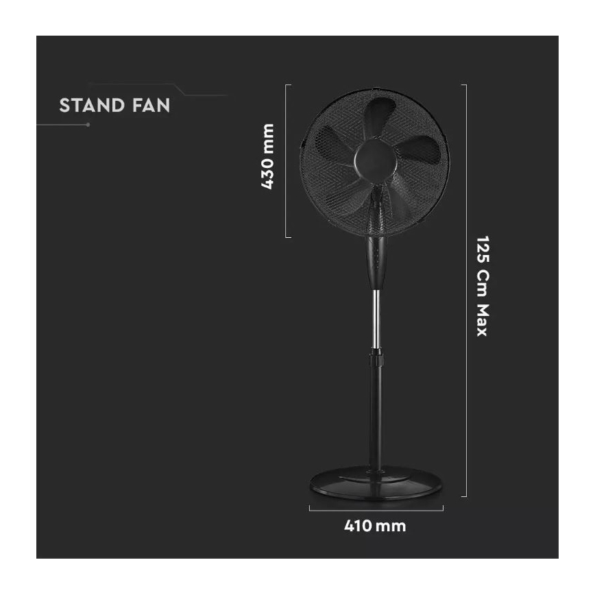 Stojanový ventilátor pr. 43 cm 55W/230V čierna