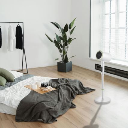 Stojanový ventilátor s ohrievačom 50 W/2200 W/230 V, priemer 20 cm, biely