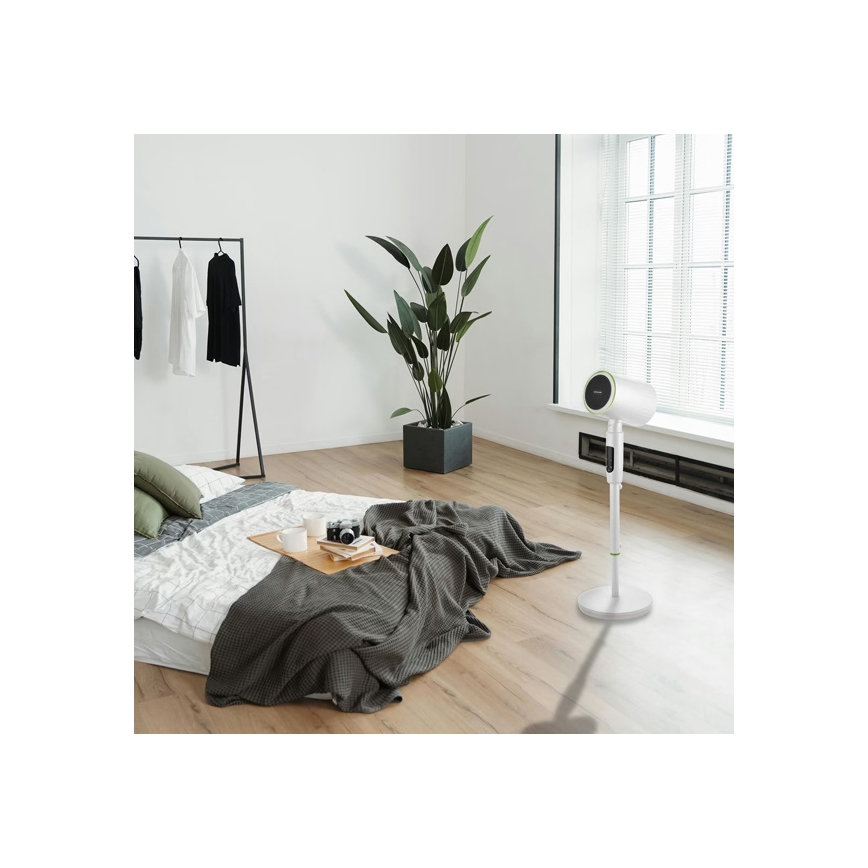 Stojanový ventilátor s ohrievačom 50 W/2200 W/230 V, priemer 20 cm, biely