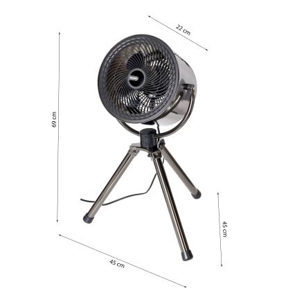 Stojanový ventilátor TRIPOD 40W/230V pr. 45 cm čierny
