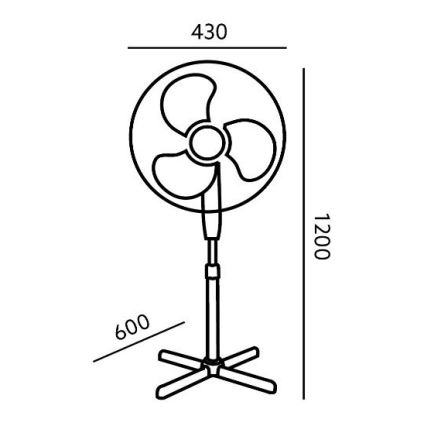 Stojanový ventilátor VIENTO 45W/230V biela