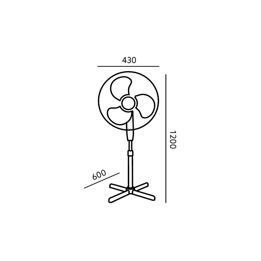 Stojanový ventilátor VIENTO 45W/230V čierna