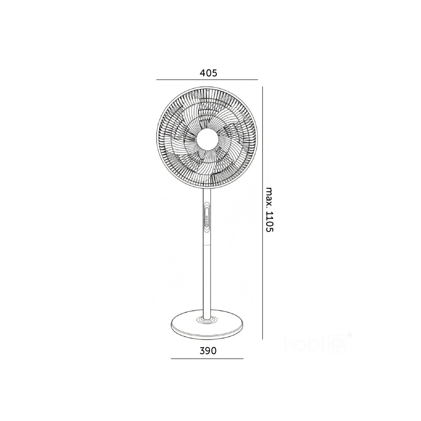 Stojanový ventilátor VIENTO-R 40W/230V biely + diaľkové ovládanie