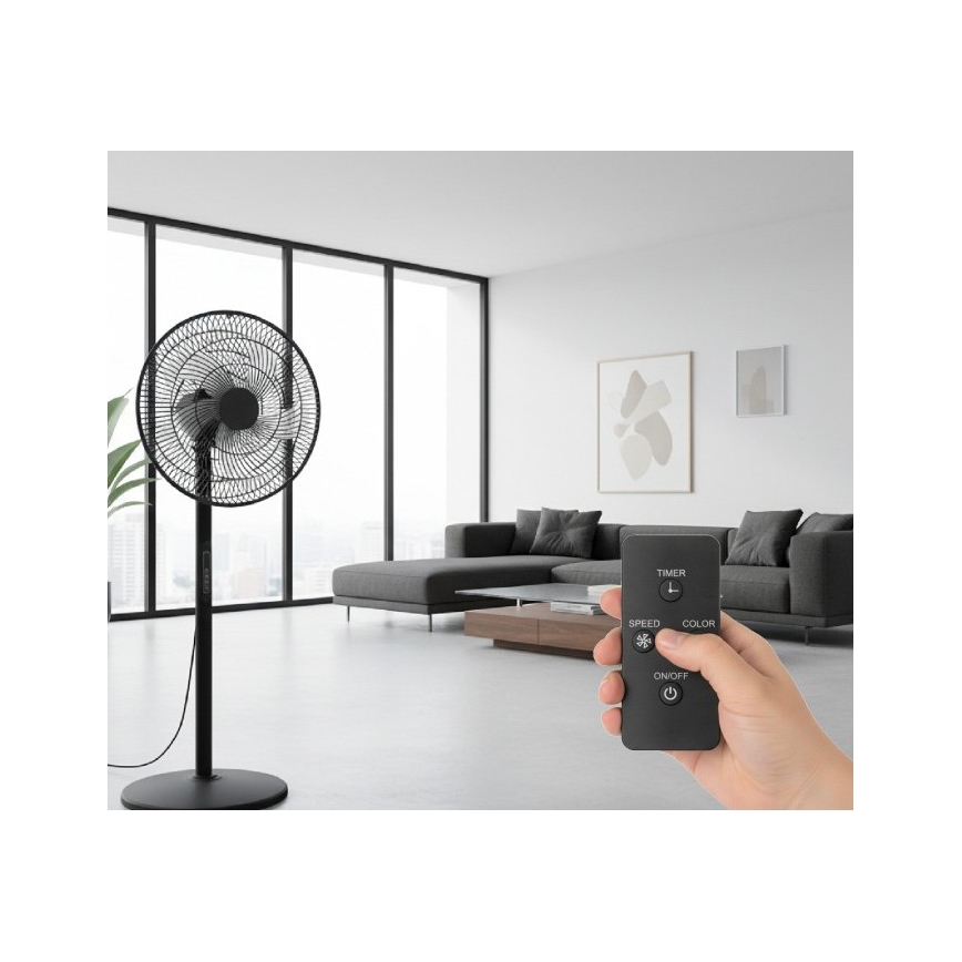 Stojanový ventilátor VIENTO-R 40W/230V čierny + diaľkové ovládanie