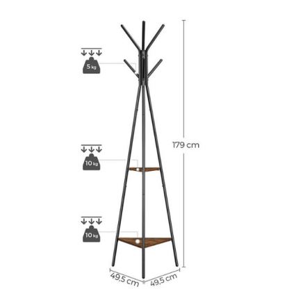 Stojanový vešiak LINEA čierny/hnedý