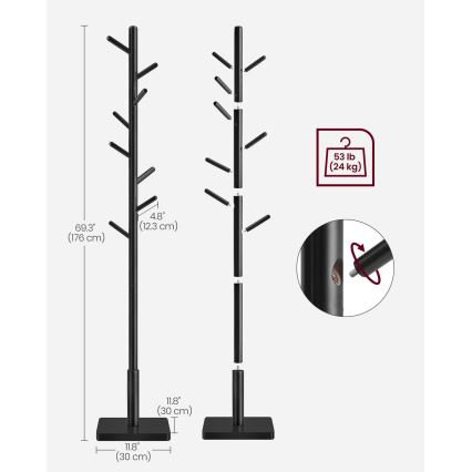 Stojanový vešiak LINEA čierny