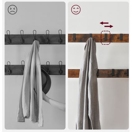 Stojanový vešiak NAVOR hnedá/čierna