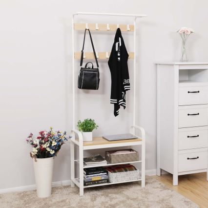 Stojanový vešiak NAVOR hnedý/biely